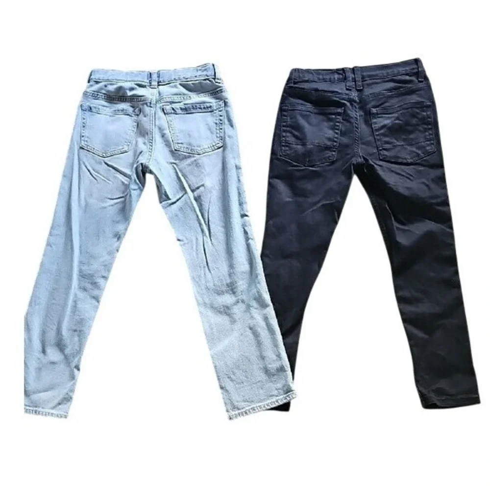 Old Navy & Cat Jack Boys Skinny Jeans Set Distressed Black Stretch Size 8 Bundle